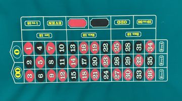 9ft Backed Roulette Layout, Green (Billiard Cloth)